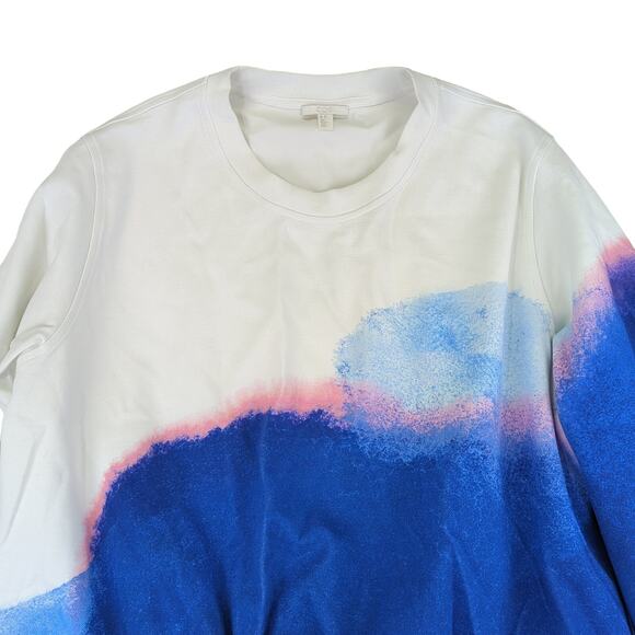 COS Printed Cotton Sweatshirt Oversized Crewneck Abstract Pattern Women's Medium - Picture 3 of 8